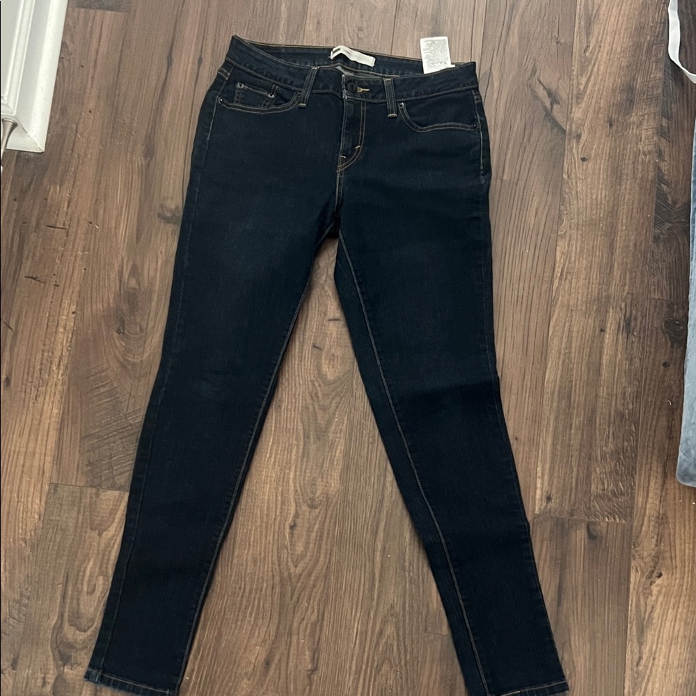 Levi’s Dark Wash Skinny Jeans Women’s 9M 29x32 Mid Rise Stretch minimalist